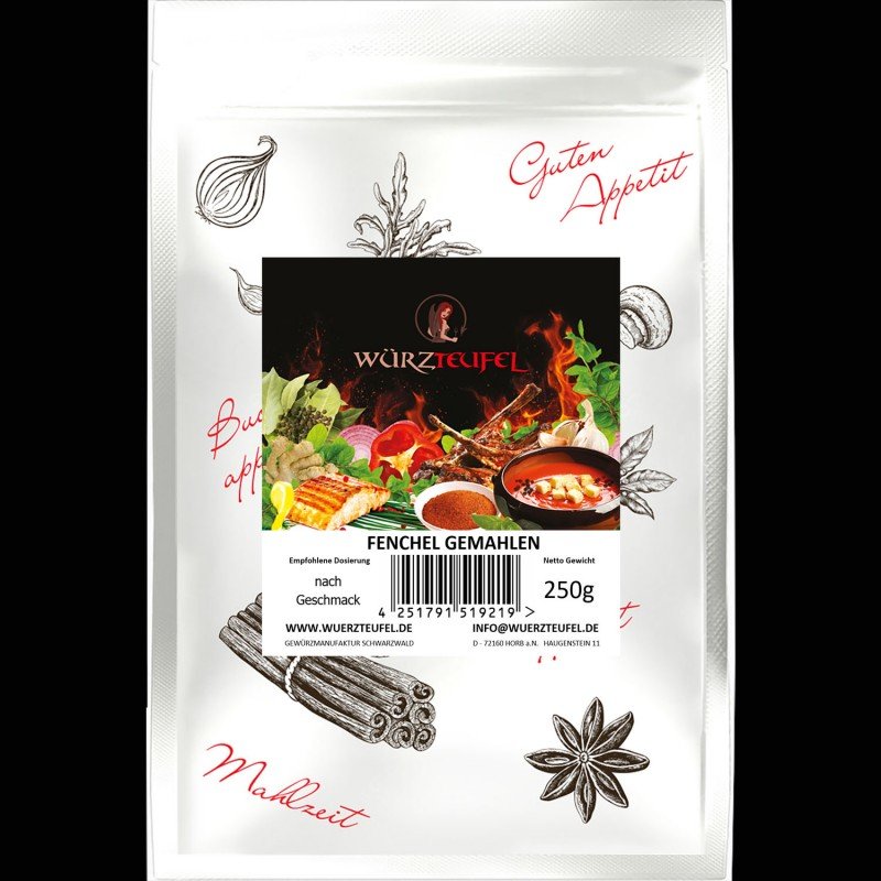 Fenchel gemahlen, Fenchelsamen gemahlen