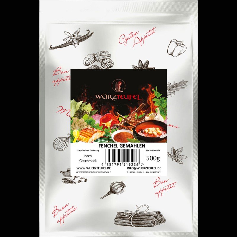 Fenchel gemahlen, Fenchelsamen gemahlen