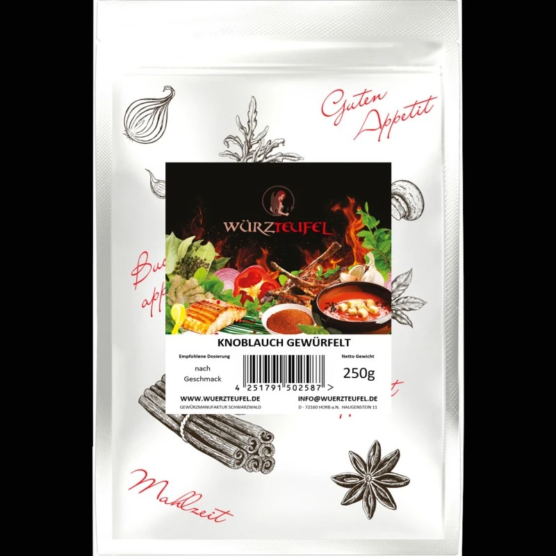 Knoblauch, fein gewürfelt (G1)