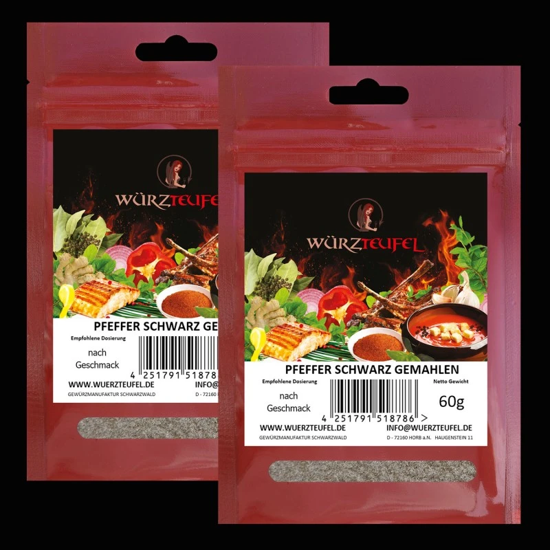 Pfeffer schwarz, gemahlen