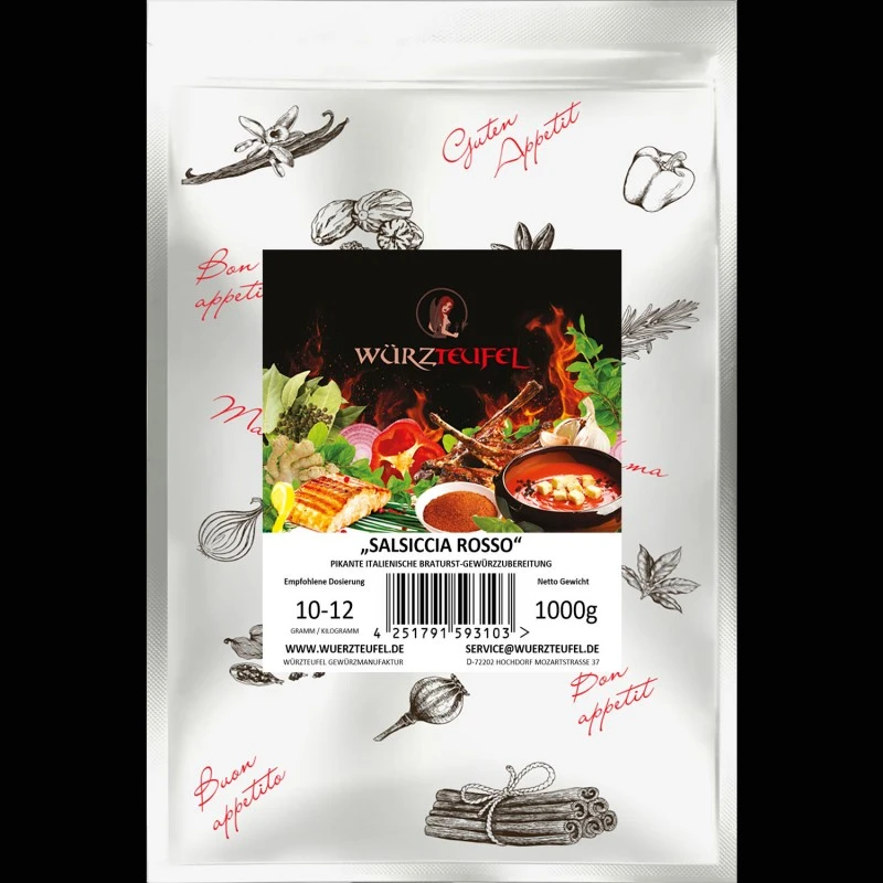 Salsiccia-Gewürz (Salsiccia Rossa und Bratwurst) zur Wurstherstellung