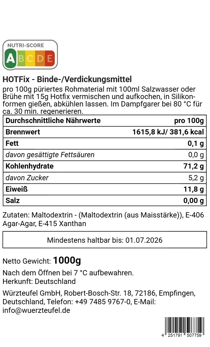 HOTFix - Binde-/Andickungsmittel